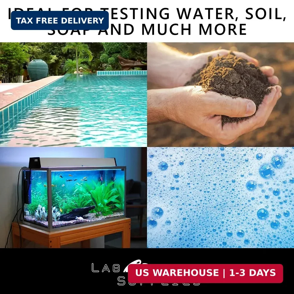 Plastic pH Test Strips, Universal Application (pH 0-14), 100 Strips | for Saliva