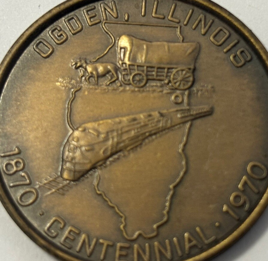 Ogden IL 1970 Centennial 1.5” Wide Commemorative Token