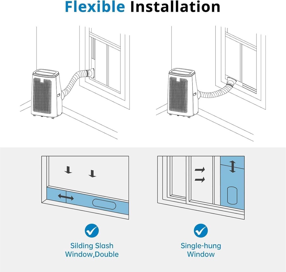 14000 BTU Portable Air Conditioner Cools Up to 750 Sq. Ft Remote Control AC U