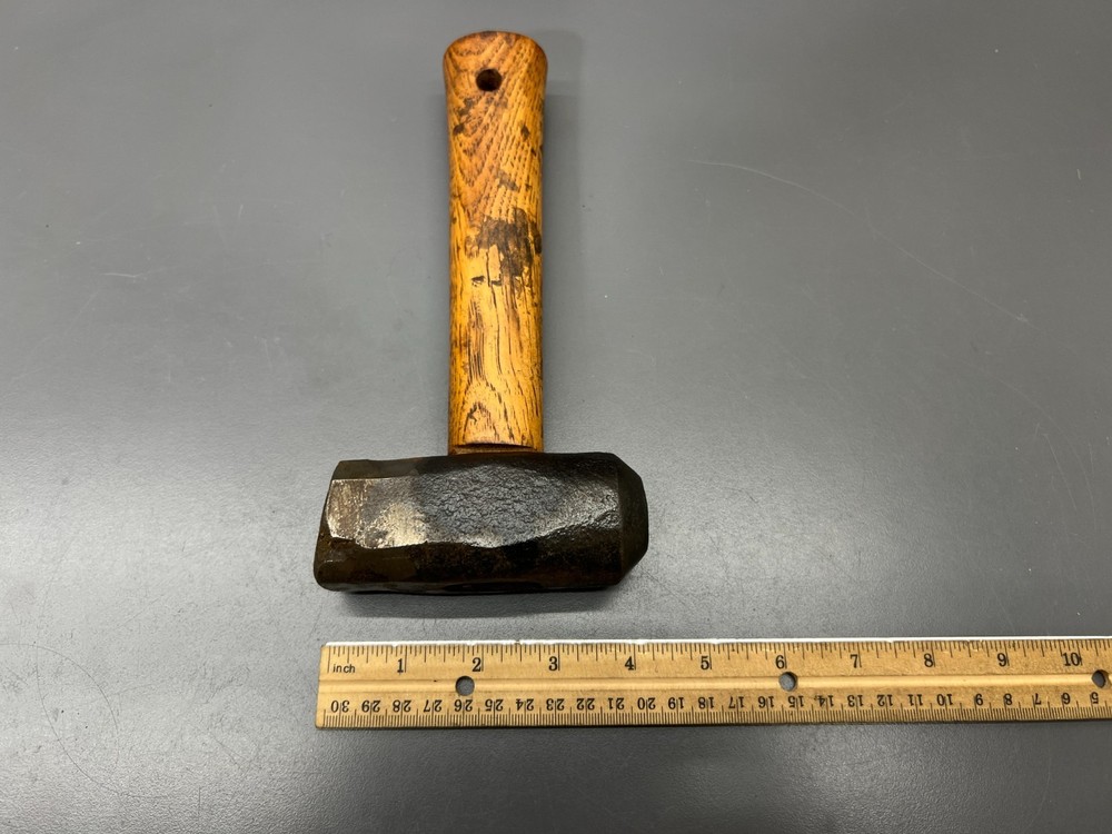 (H1) VINTAGE BLACKSMITH FORMING HEAD HAMMER INVERTED HEAD - SHORT HANDLE