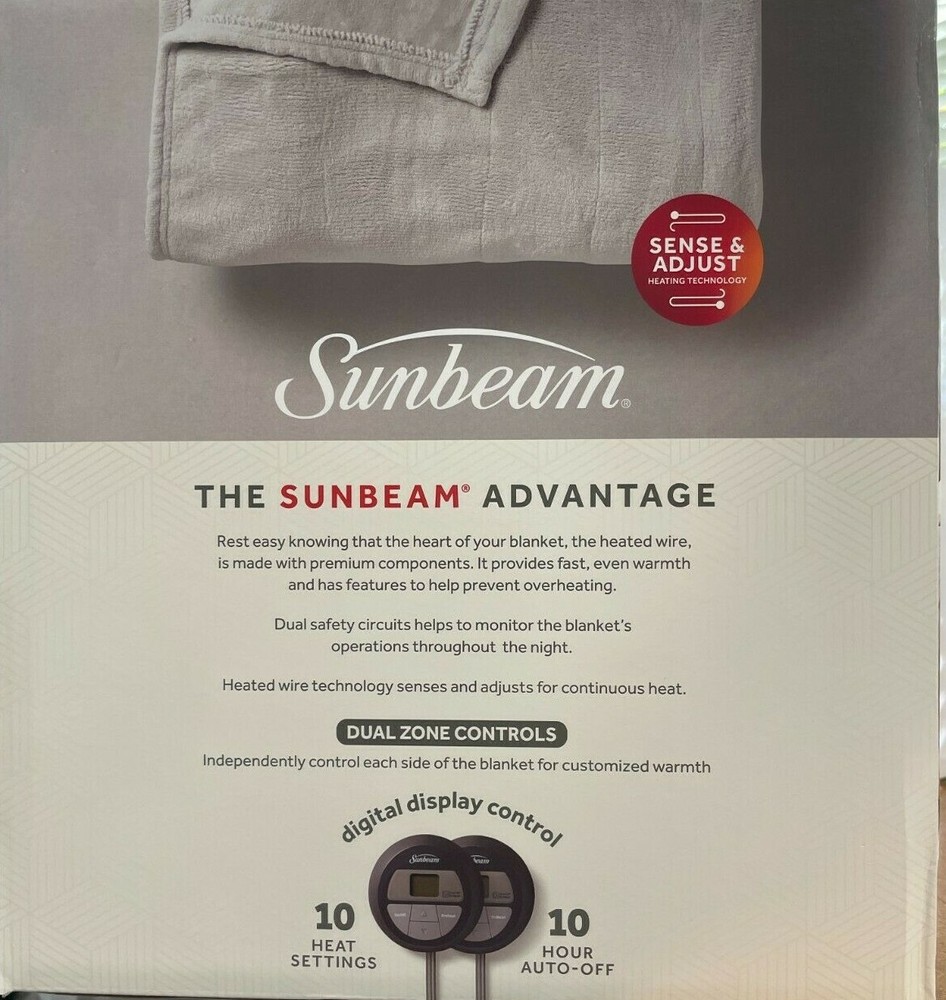 Sunbeam - 2152762 - Microplush Heated Blanket - Garnet - King