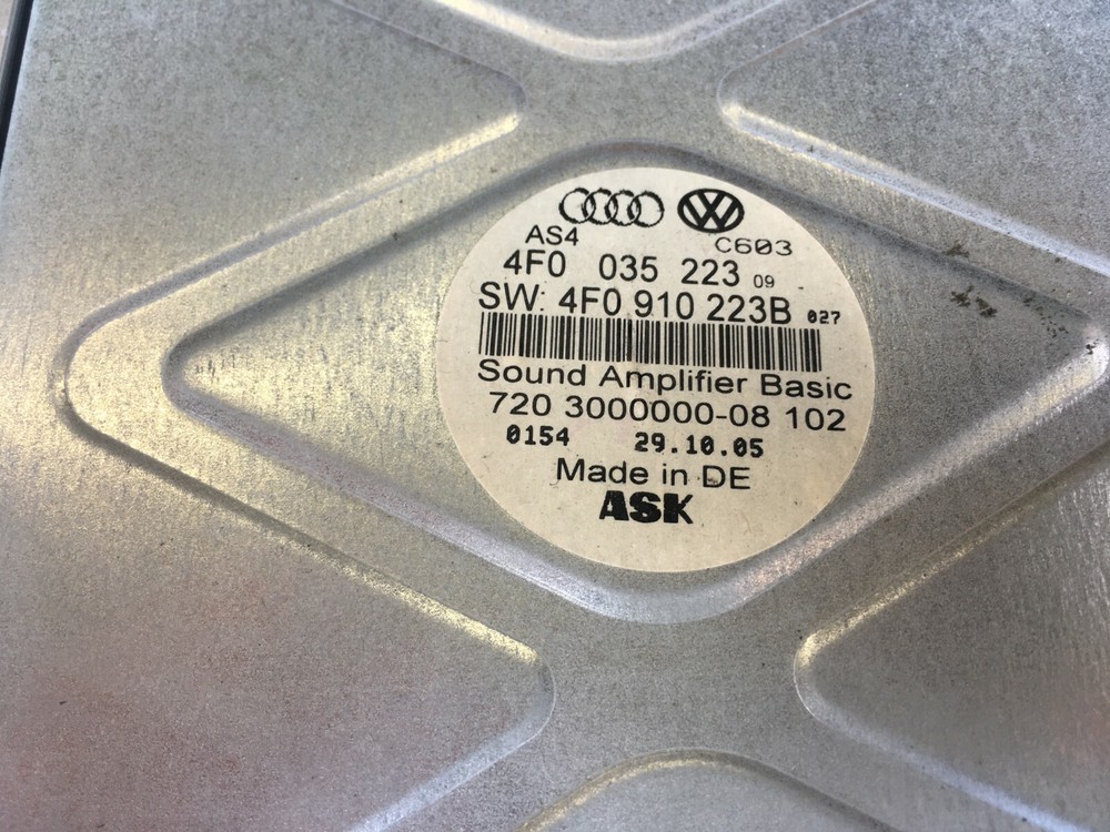 Audi A6 C6 4F Basic Sound System Amplifier Control Module Unit 4F0035223