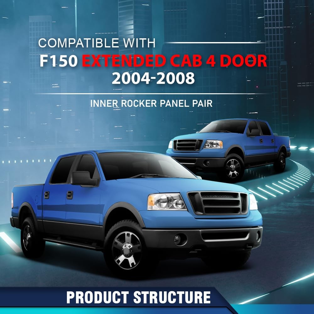 Inner Rocker Panel Pair for F150 Extended Cab 2004-2008 Gray Left Right