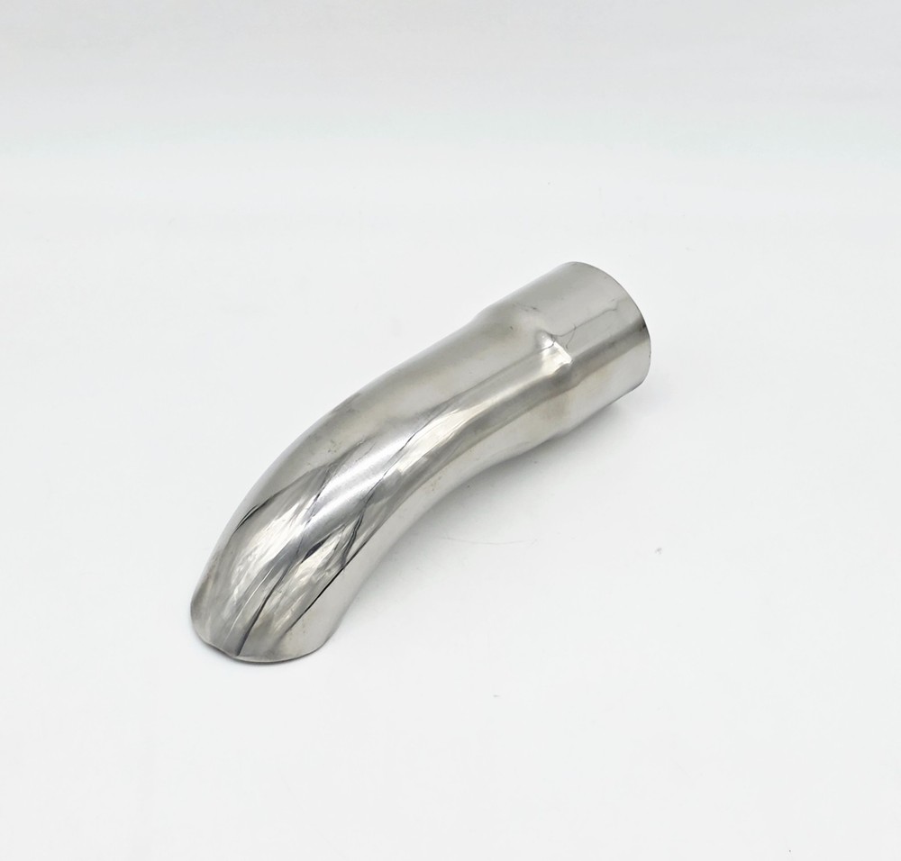 2" 51mm Inner Diameter Weld-On Curl Down Exhaust Stainless Polished Tailpipe