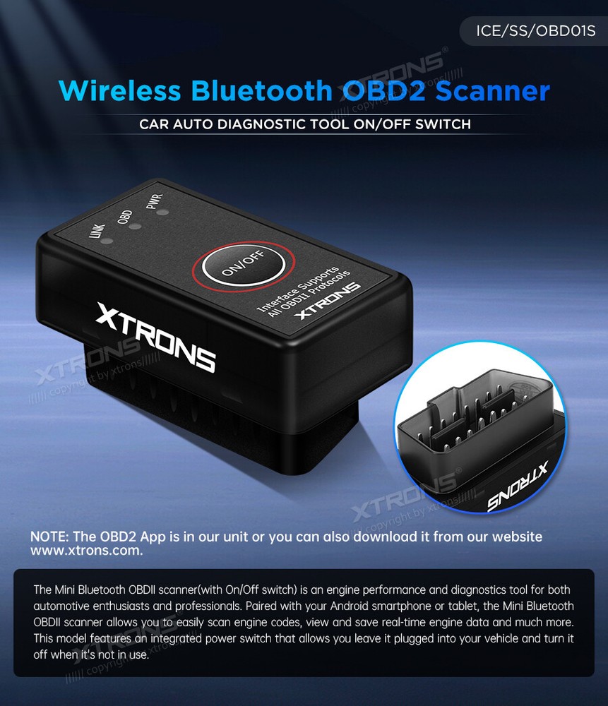 XTRONS OBD2 CANbus Bluetooth Car Vehicles Auto Diagnostic Interface Scanner Tool