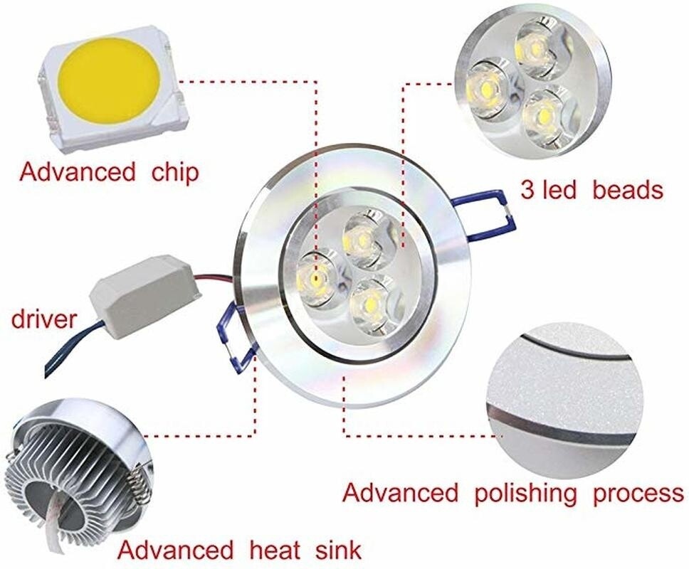 10 Pack LED Recessed Downlight Dimmable Adjustable Angle Ceiling Light 3W/4W/5W