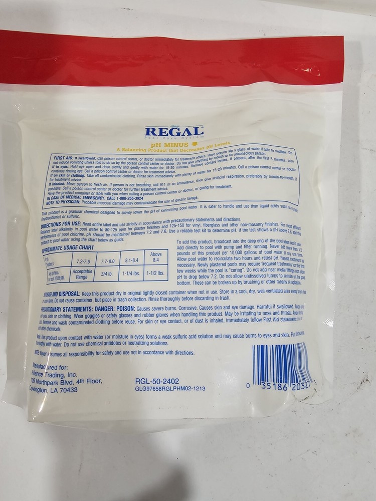 pH Minus Water Balancer pH Decreaser 2lb Regal