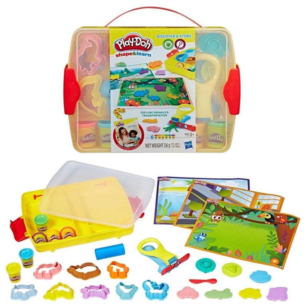 Play-Doh Shape & Learn Discover & Store - Explore Animals & Transportation Set