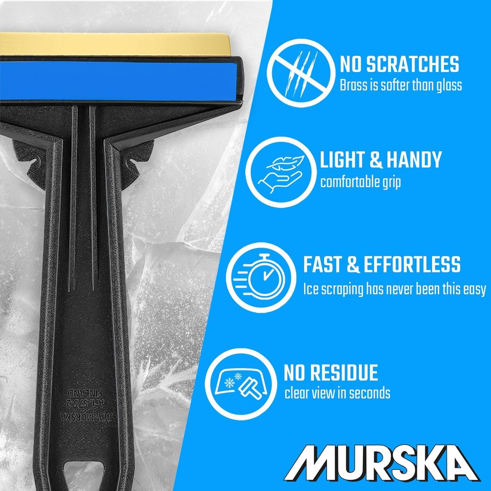 Car Ice Scraper Brass Blade - Fast, Effortless, efficient & Easy Random Color