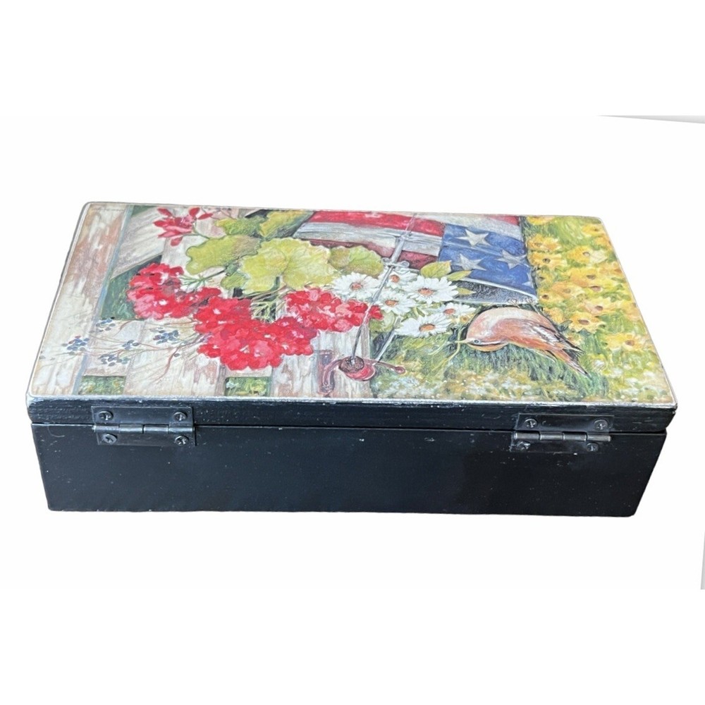 Lang Trinket Box Stars & Stripes Rectangular Hinged Lid by Susan Winget