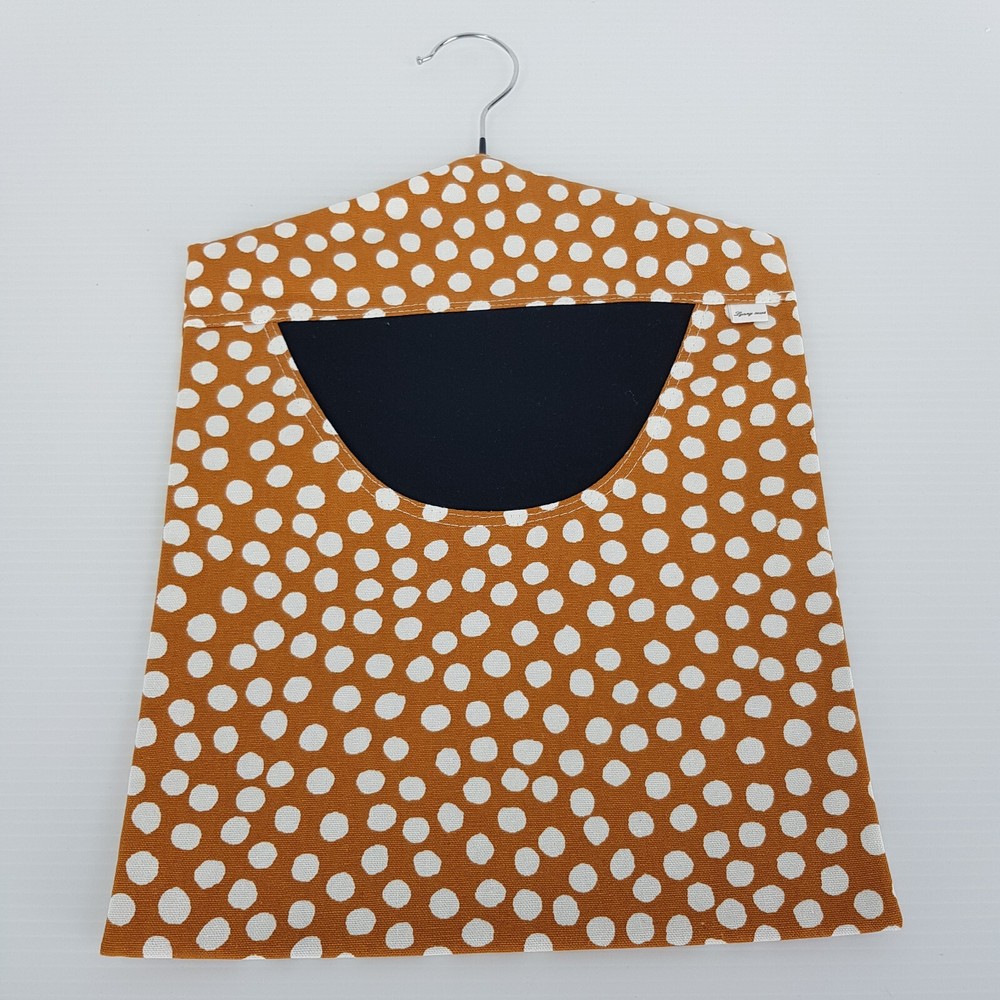 Peg Bag Handmade Mustard & White Spotted Lined Laundry Clothes Peg Holder