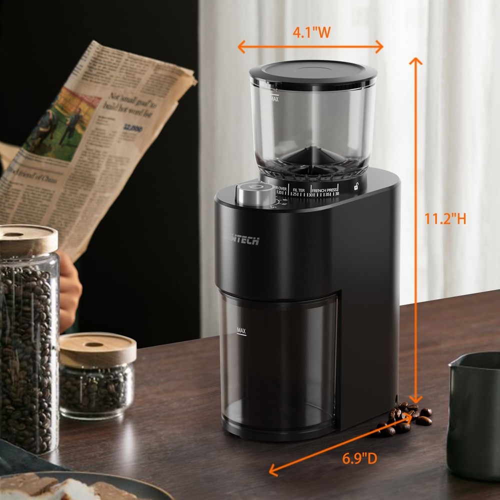 Conical Burr Coffee Grinder, Adjustable Mill, 38 Precise Grind Settings, Prec...