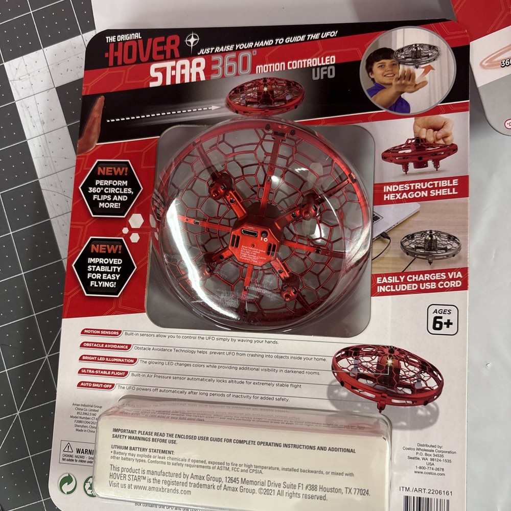 2 Original Hover Star 360 Motion Controlled UFO Black Super Easy Hand Command