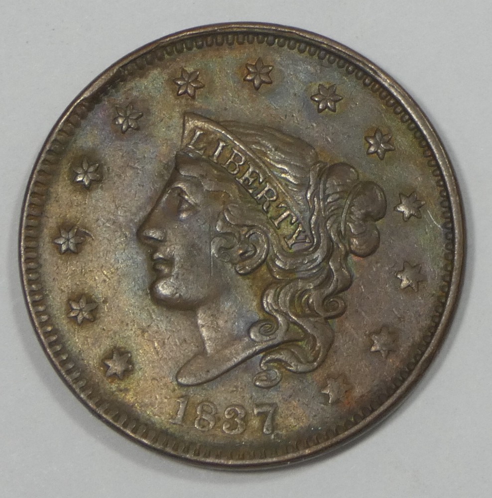 1837 Coronet Head Large Cent EXTRA FINE 1c