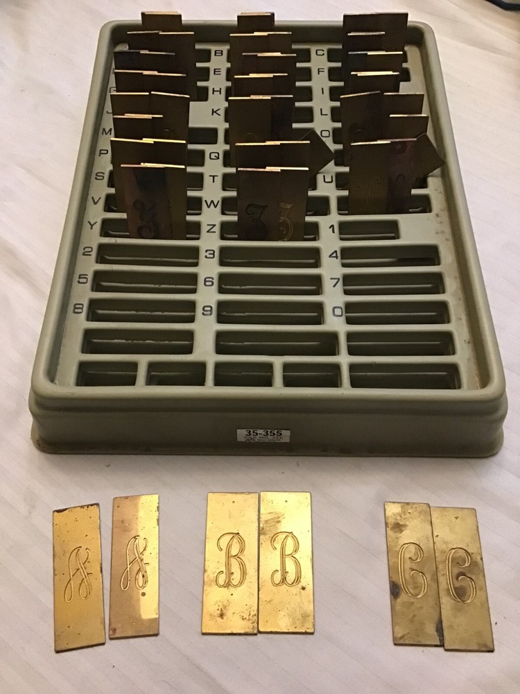 2 Sets New Hermes Monogram Fancy Script Engraving Font - Missing Letter F