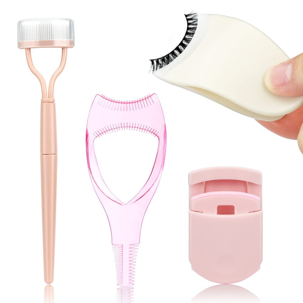 4-in-1 Eyelash Applicator Tool Kit, False Lash Clip Curler Separator Comb Set