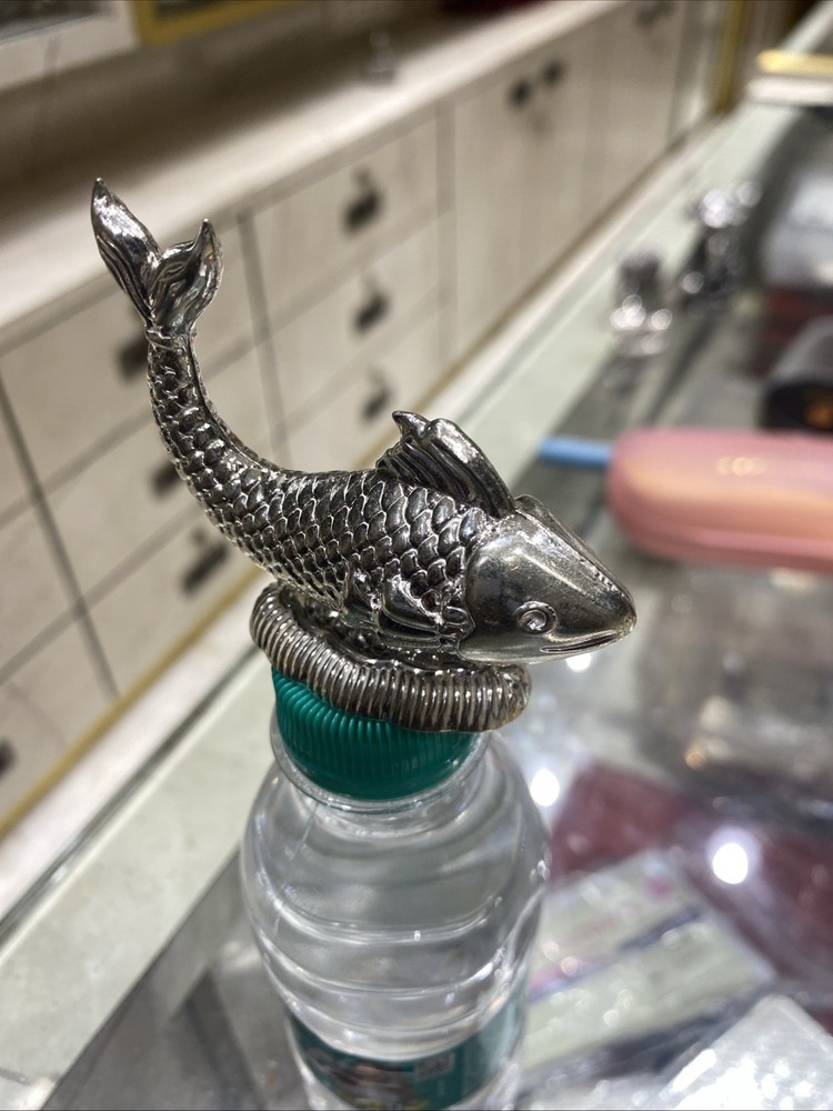 75% Purity Solid Silver Fish 20 Gram Prosperity Display Decor Minituares