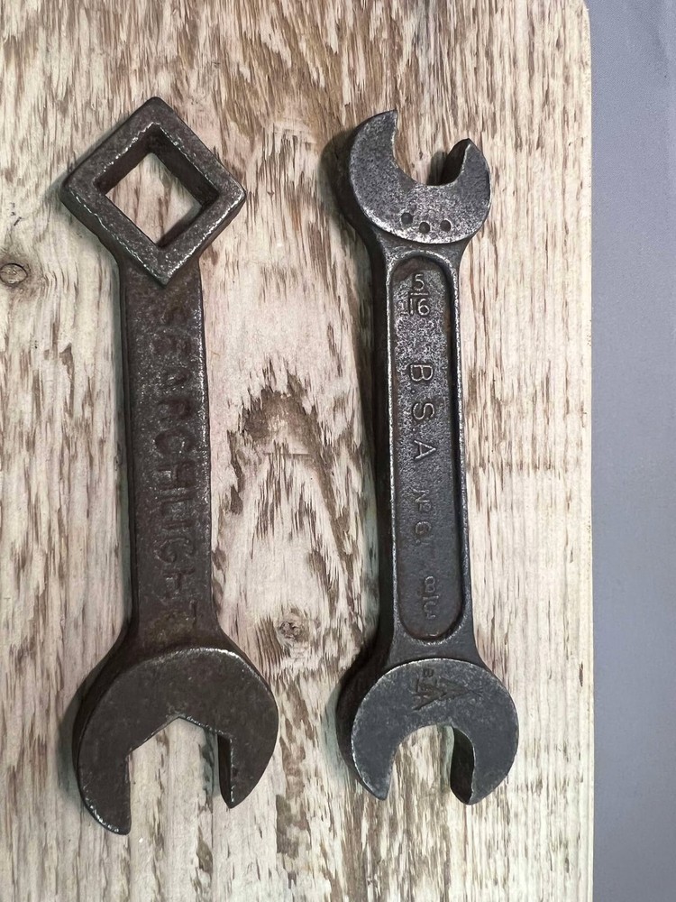 2 x VINTAGE TOOLS - “SEARCHLIGHT” SPANNER & BSA No.6 double ended spanner