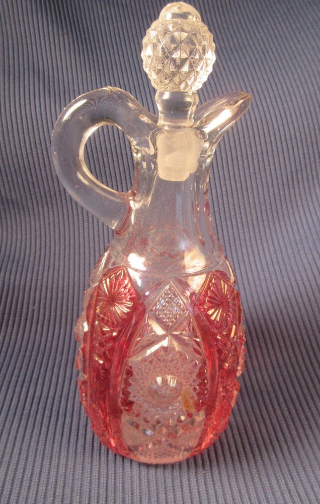 EAPG Imperial Glass Co. Cruet #500, Ruby Flashing