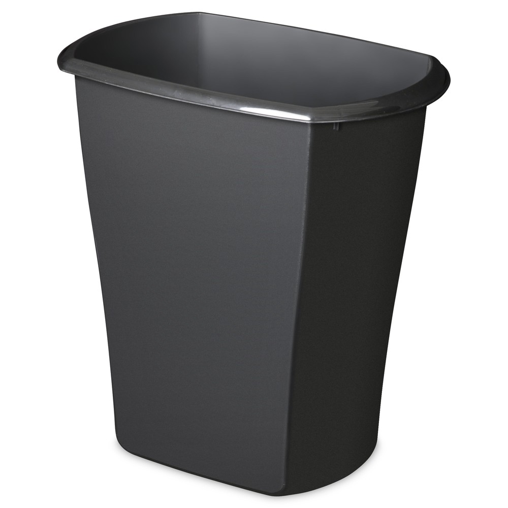 10 Gallon Slim Rectangular Trash Can Black Plastic Kitchen Trash Can Garbage Can