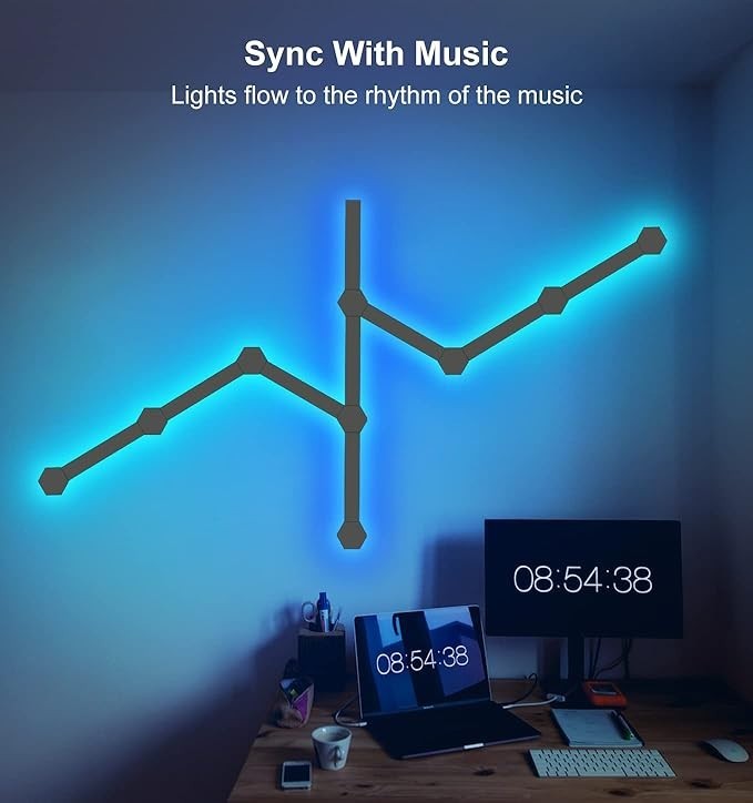 Hexiher Smart 9 LED Light Lines Wall Light