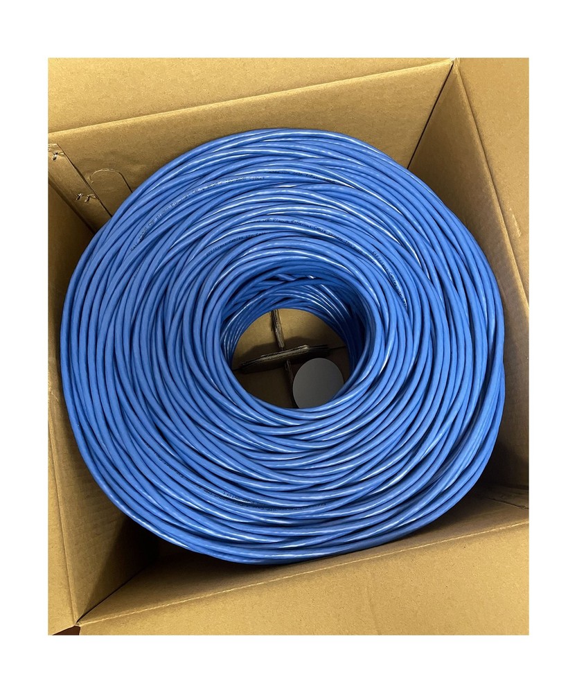 CAT6 Plenum 1000FT 550MHz 23AWG Solid Network Cable UTP Bulk Blue