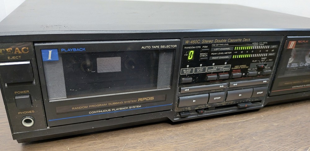 Teac W-460C Stereo Double Cassette Deck - WORKING GREAT!