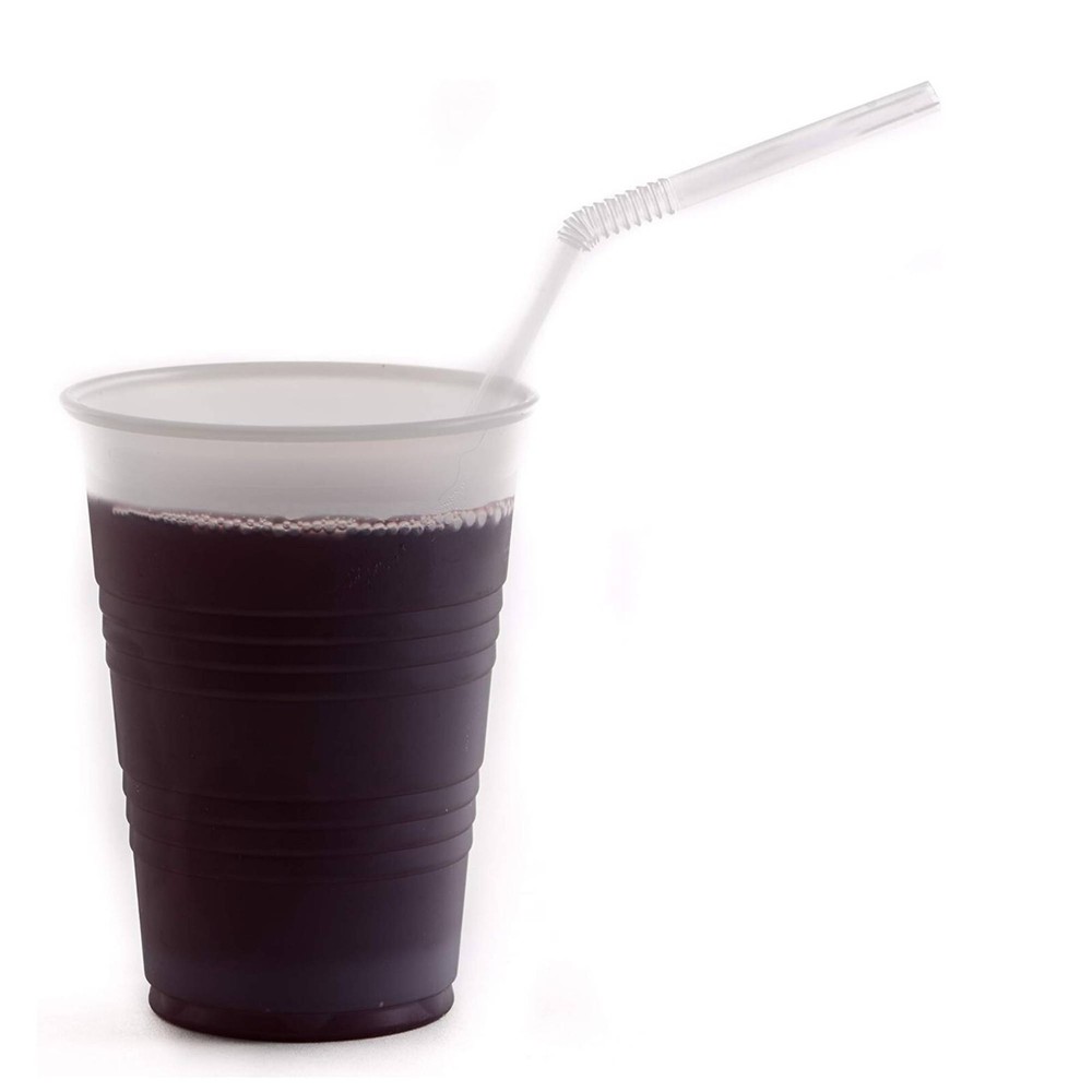 500 Pack - Flexible Plastic Drinking Straws | Individually Wrapped 7.75 inches