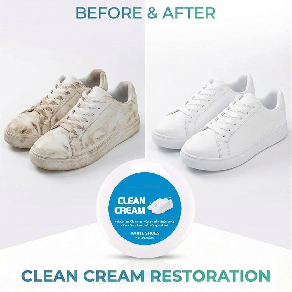 White Sneaker Cleaner 160g Dirt Remover Paste with Sponge Effective