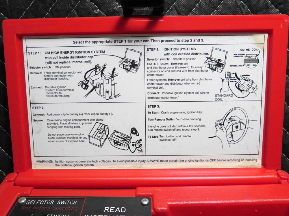 KD Tools 2632 Portable Ignition System Bypass for Breakdowns K-D Red Case NICE!