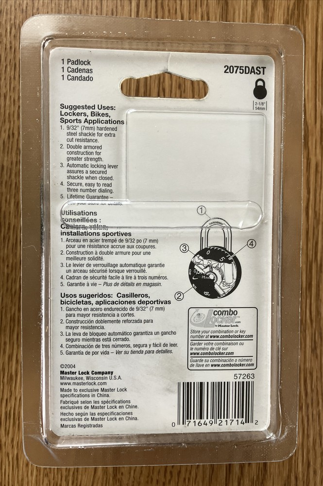 Master Lock Sphero by Master Smooth Spin Combination Lock Padlock 2075DAST