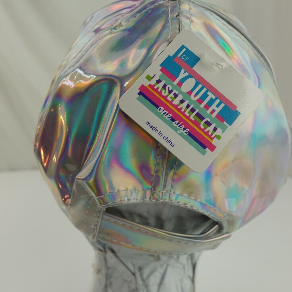 Gertex Shiny Silver Youth Ball Cap Hat Adjustable Baseball