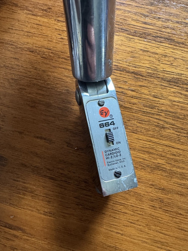 Pair Vintage EV Model 664 Dynamic Microphone Electrovoice Tested Working Deco