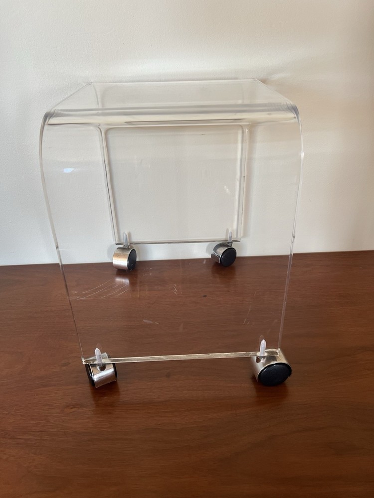 MID CENTURY MODERN WATERFALL LUCITE STOOL BENCH
