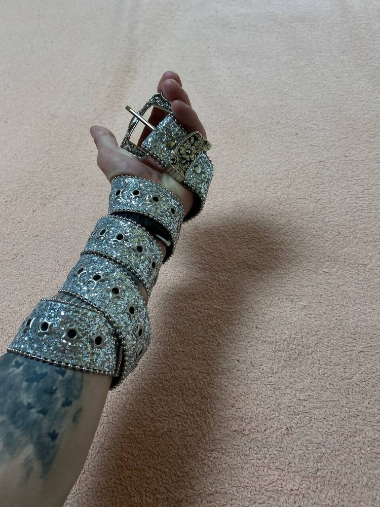 Vintage Y2K Studs Rhinestones Belt