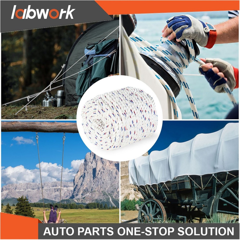 Labwork Double Braid Polyester Arborist Bull Rope Pulling Rigging Line 5/8"×150'