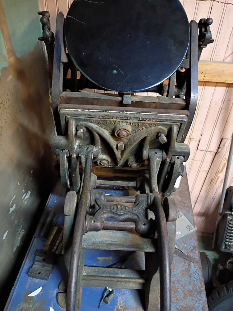 letterpress press 6x9 chase Daughaday improved model 2 printing press