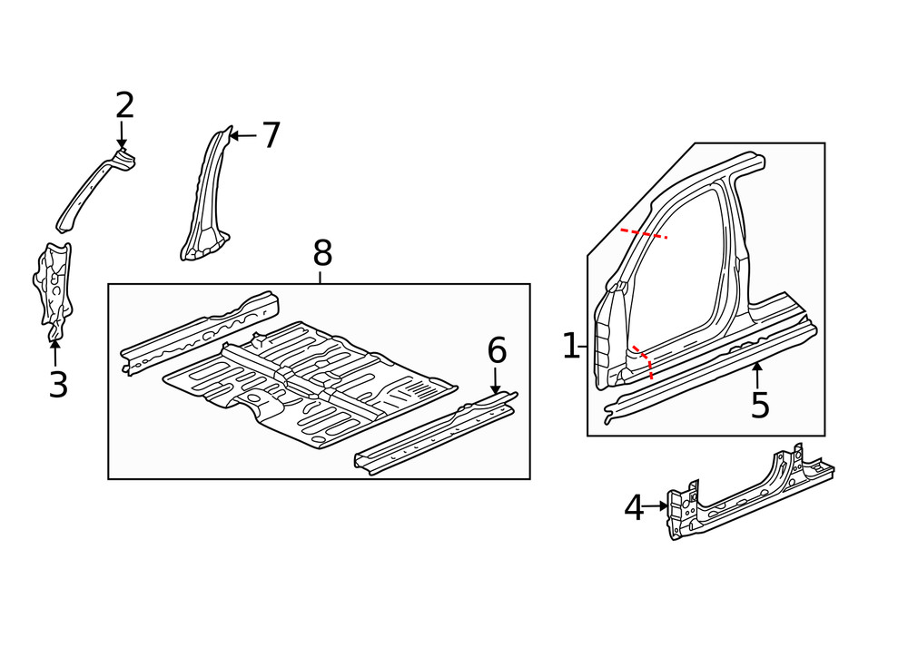 Genuine Honda Panel L Side Sill 04641-S9A-305ZZ