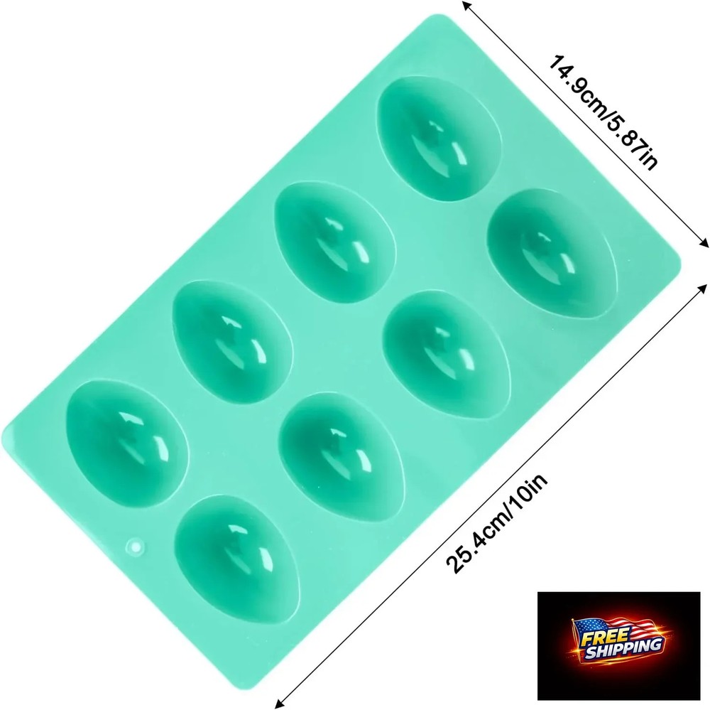 2Pcs 8-Cavity Silicone Easter Egg Molds, Egg Shaped Cake Pop Mold, Baking Suppli