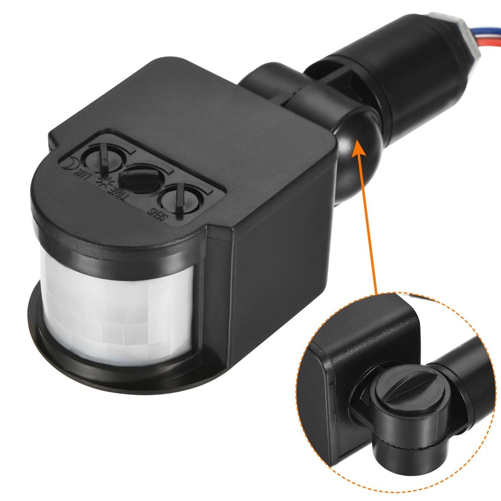 Motion Sensor 24V Infrared PIR Detector Switch Wall Mount for Floor Light Black