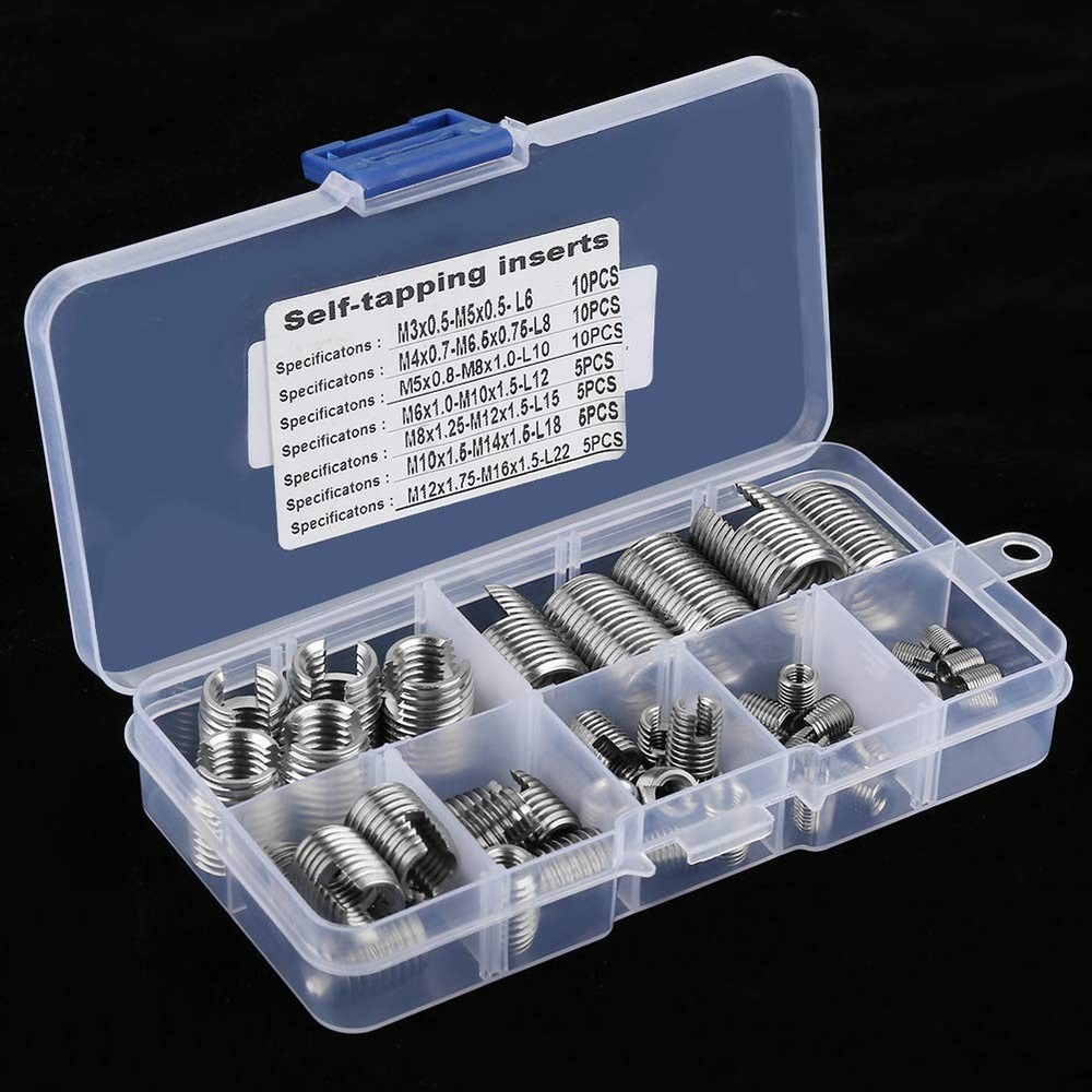 50Pcs Stainless Steel Inner Thread Self Tapping Thread Inserts Set Reinforce ...