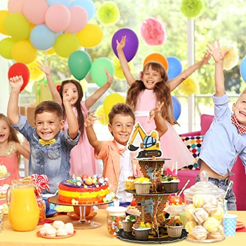 Construction Birthday Decorations 3 Tier Construction Theme Cupcake Stand