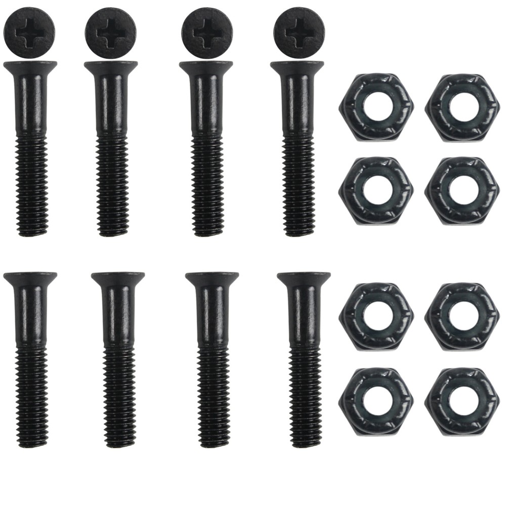 Bones Skateboard Bushings Hardcore Medium Black 91A With Krown T-Tool & Hardware