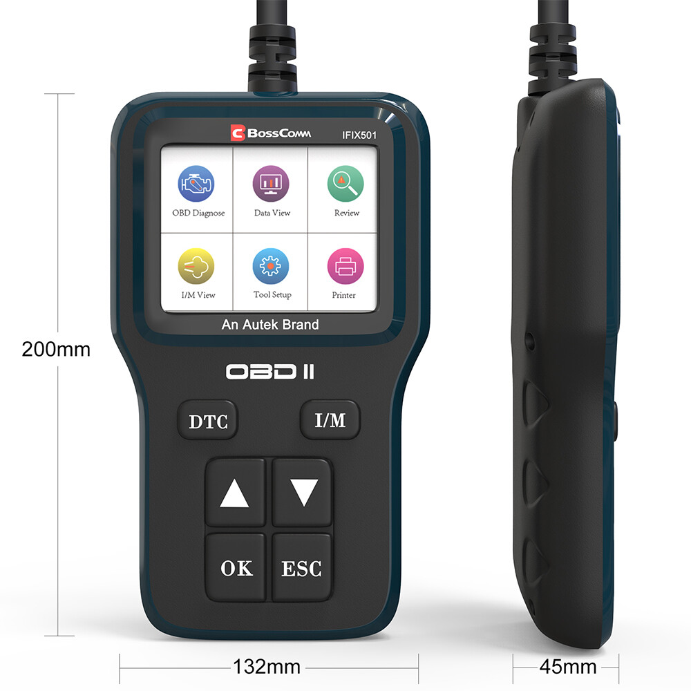 Bosscomm IFIX501 Code Reader OBD2 Scanner Check Engine Fault Diagnostic Tool