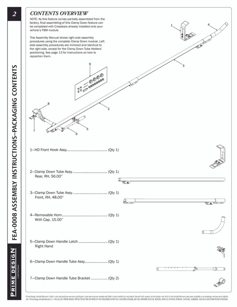 Prime Design FEA-0008 Clamp Down Feature Kit