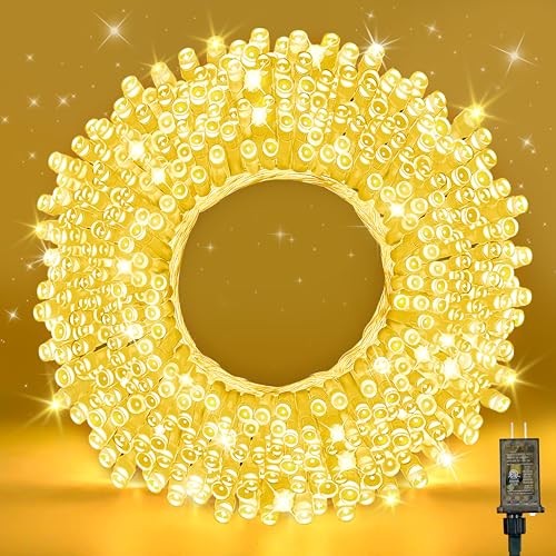 210 LEDs Warm White LED String Lights – 70FT Transparent Wire, 70FT, Warm White