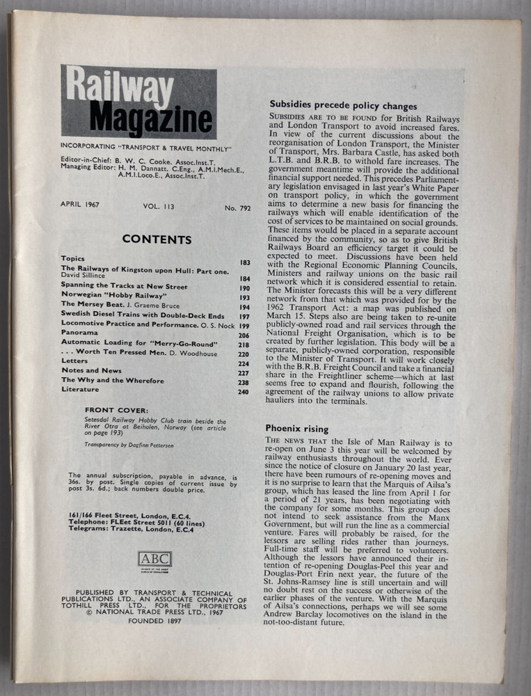 Railway Magazine April 1967