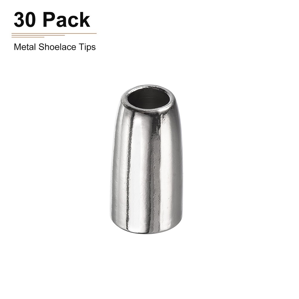 9x13x3mm Bell Stopper - 30Pack - Good for DIY Drawstring - Silver