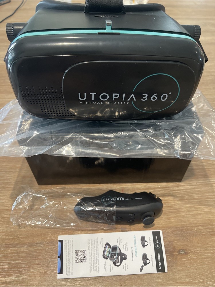 Utopia 360 Virtual Reality 3d Headset Includes Bluetooth Controller