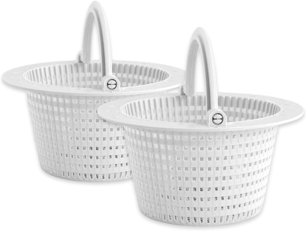 Durable Through-Wall Skimmer Basket Replacement - 2 Pack for Above Ground Pools